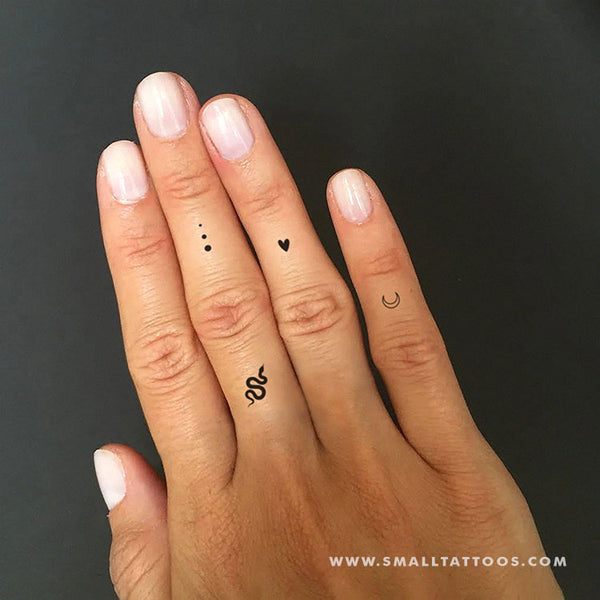 Finger Temporary Tattoos (Set of 4x2) – Small Tattoos
