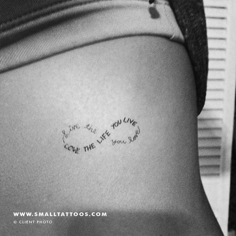 Live The Life You Love Infinity Temporary Tattoo Set Of 3 Small Tattoos