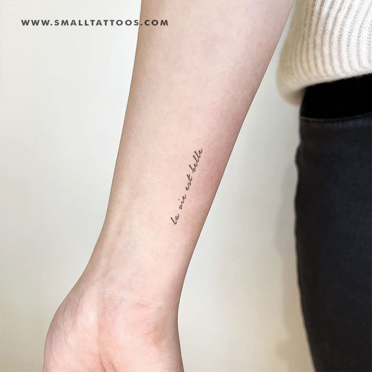 La Vie Est Belle Temporary Tattoo (Set of 3) – Small Tattoos