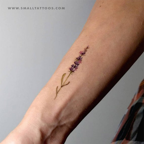 Lavender temporary tattoo
