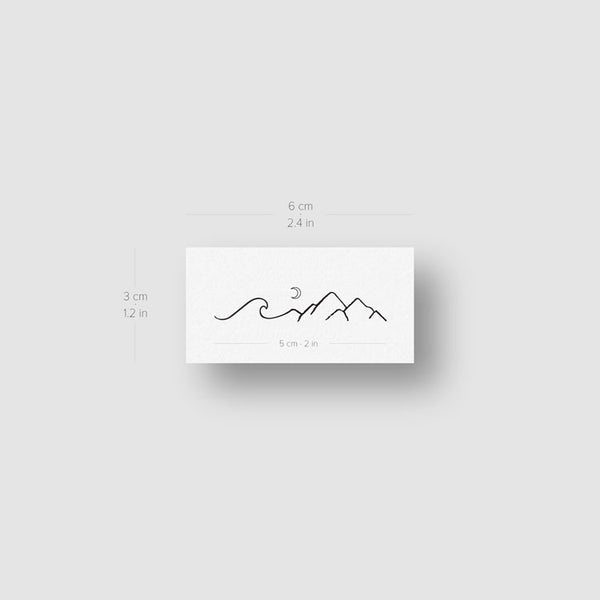 Minimalist geometric mountains tattoo  Tattoogridnet