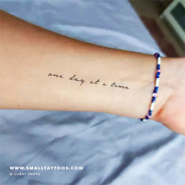 One Day at a Time Temporary Tattoo nontoxic for Loss or  Etsy Finland