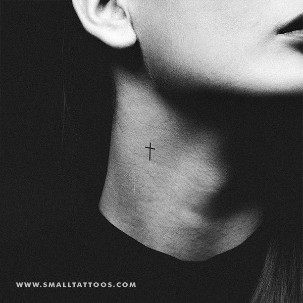 cross tattoos for women on neck