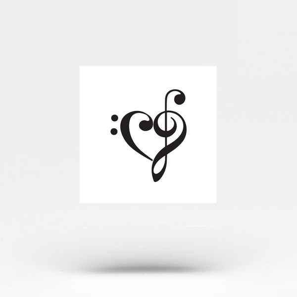 music note heart tattoo