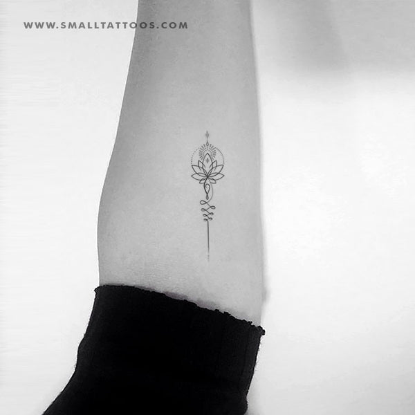 Lotus tattoo Unalome sacred geometry symbol of wisdom, love and  enlightenment, Hand drawn isolated vector ornament Stock Vector Image & Art  - Alamy