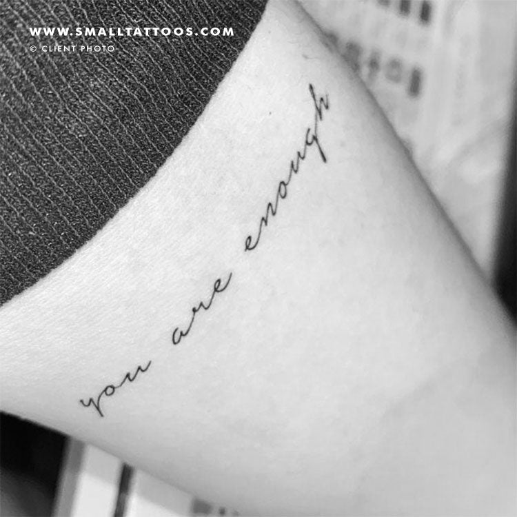 I Am Enough Quote Temporary Tattoo Sticker  OhMyTat