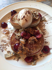 cherry macadamia pancakes at milk balham