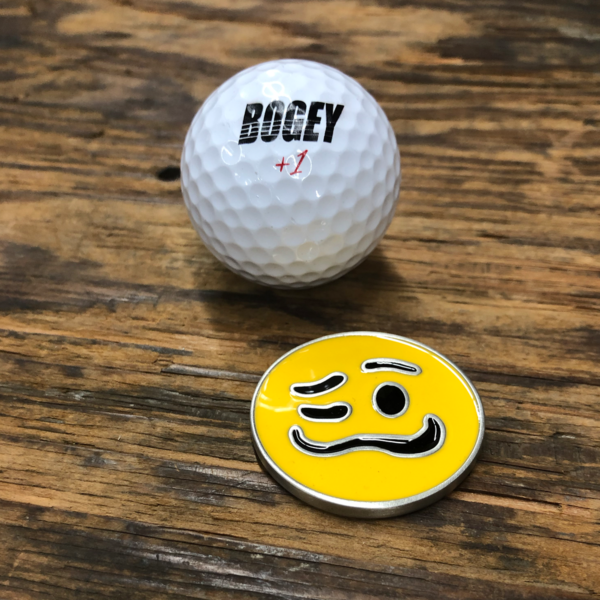 Woozy Emoji Ball Marker I Made Bogey