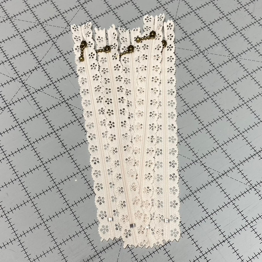 LACE ZIPPERS PACK OF 5 BUTTERMILK
