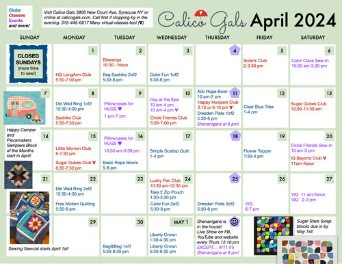 Calico Gals April Calendar