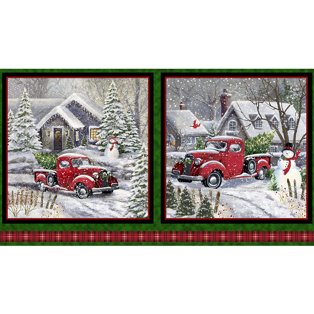 RED TRUCK CHRISTMAS PICTURE - WINTER GREETINGS