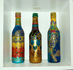 Bottles on Shelf Decor
