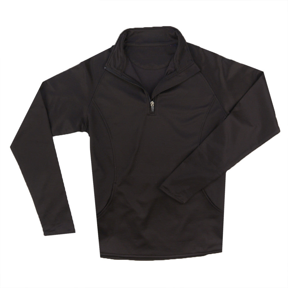 half zip pullover black