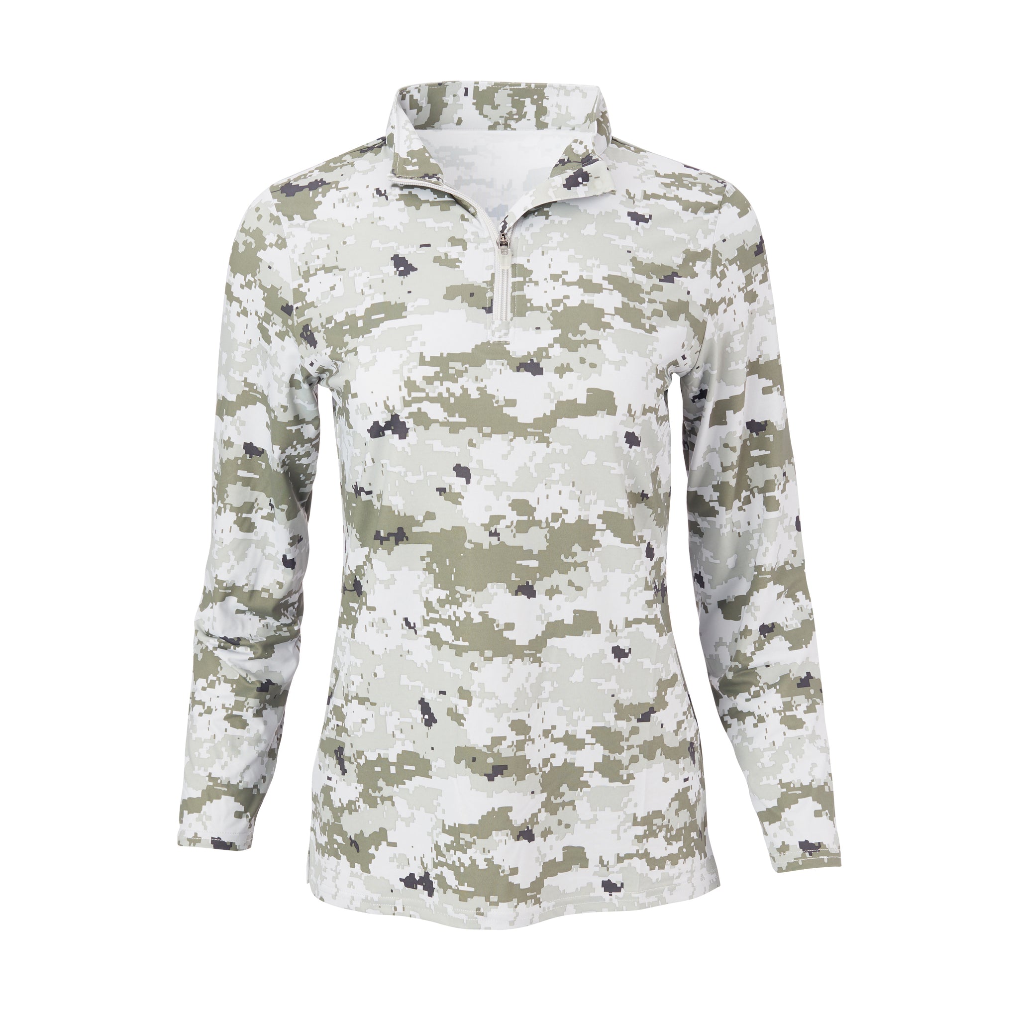 camo half zip pullover women's