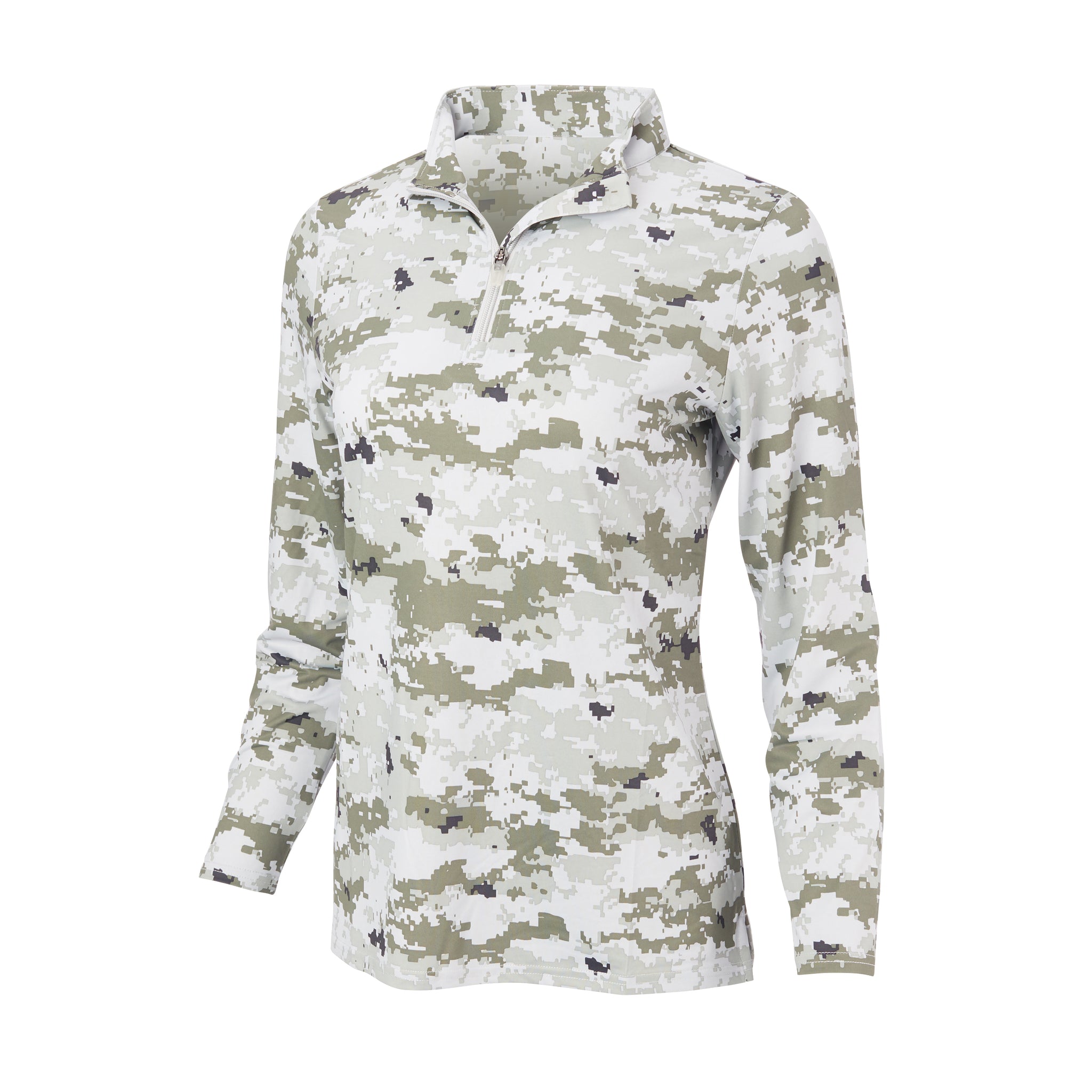 camo half zip pullover women's