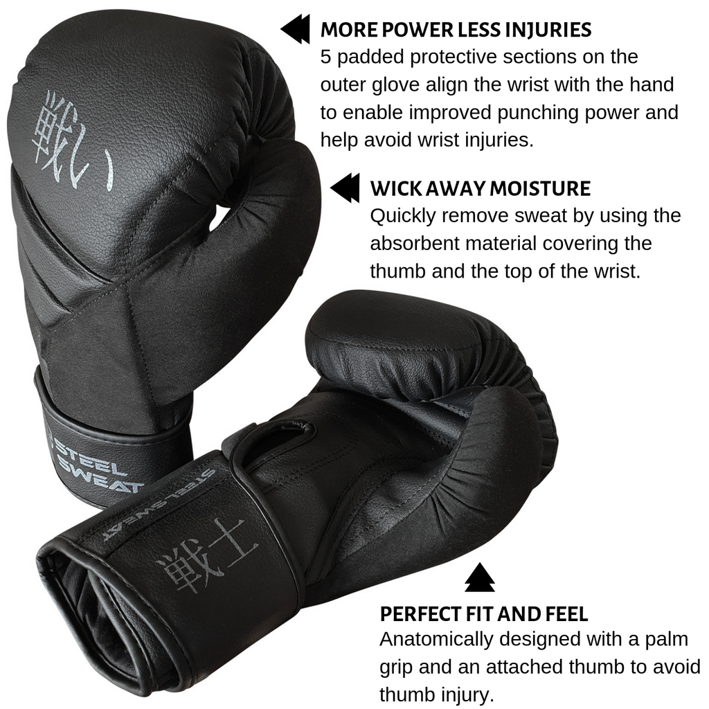 SENSHI Boxing Gloves – Steel Sweat