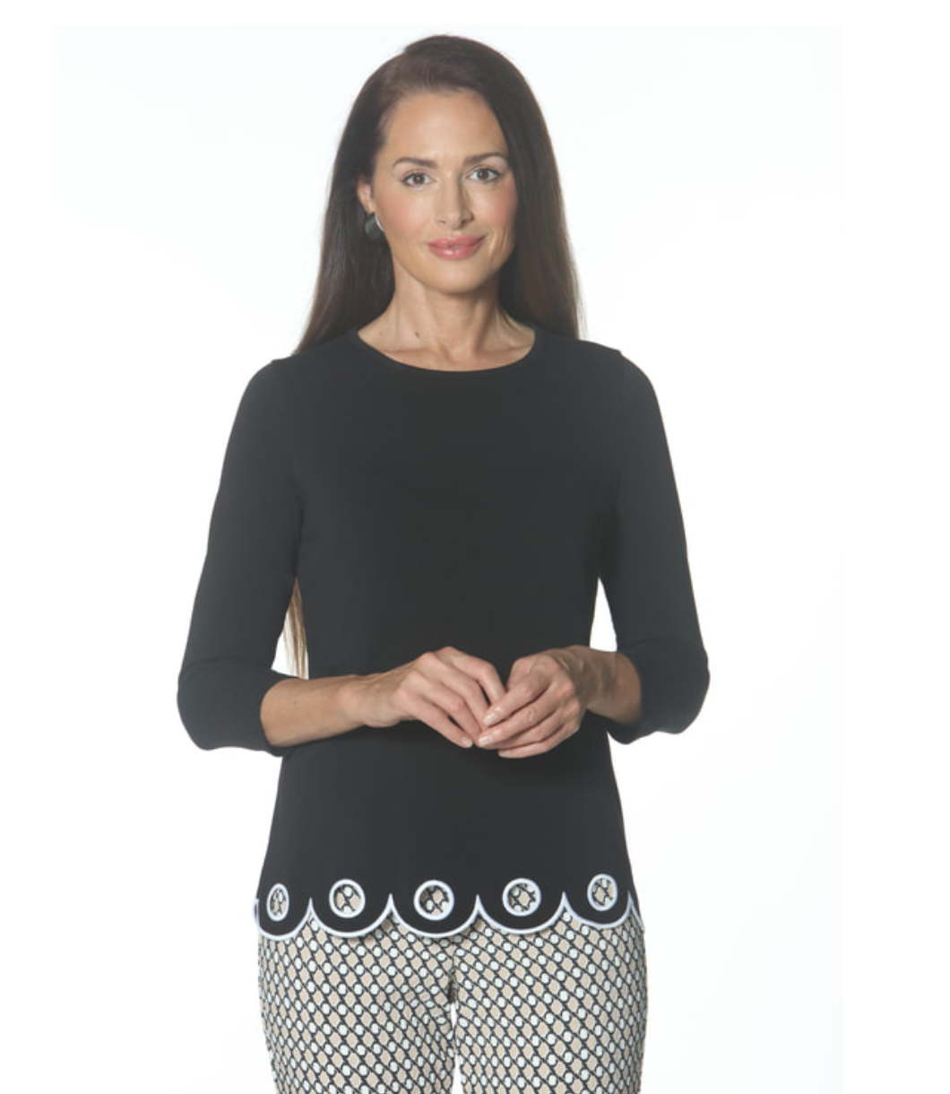 Eli  Kiwi Scalloped Edge Top – Cloister Collection