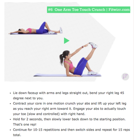 How to do a One Arm Toe Touch Crunch