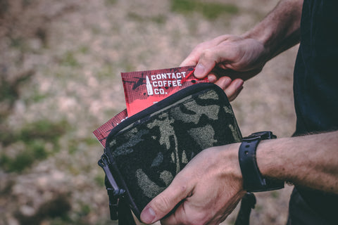 Fight or Perish EDC pack with Contact Coffee Co bags