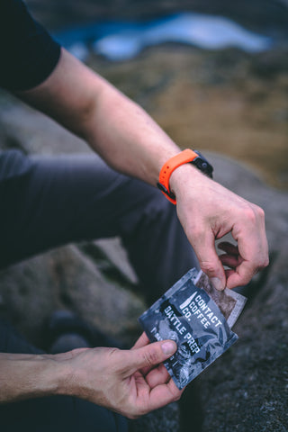 pulling out a contact coffee co coffee bag