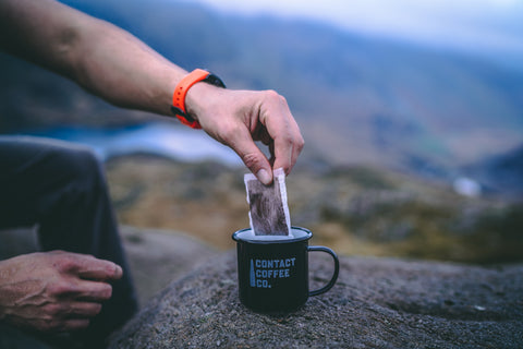 making a coffee with a coffee bag