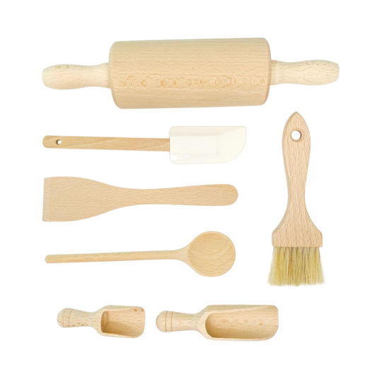 Montessori Kitchen Tools Set: crinkle cutter + dishwashing brush + coo –  Manine Montessori