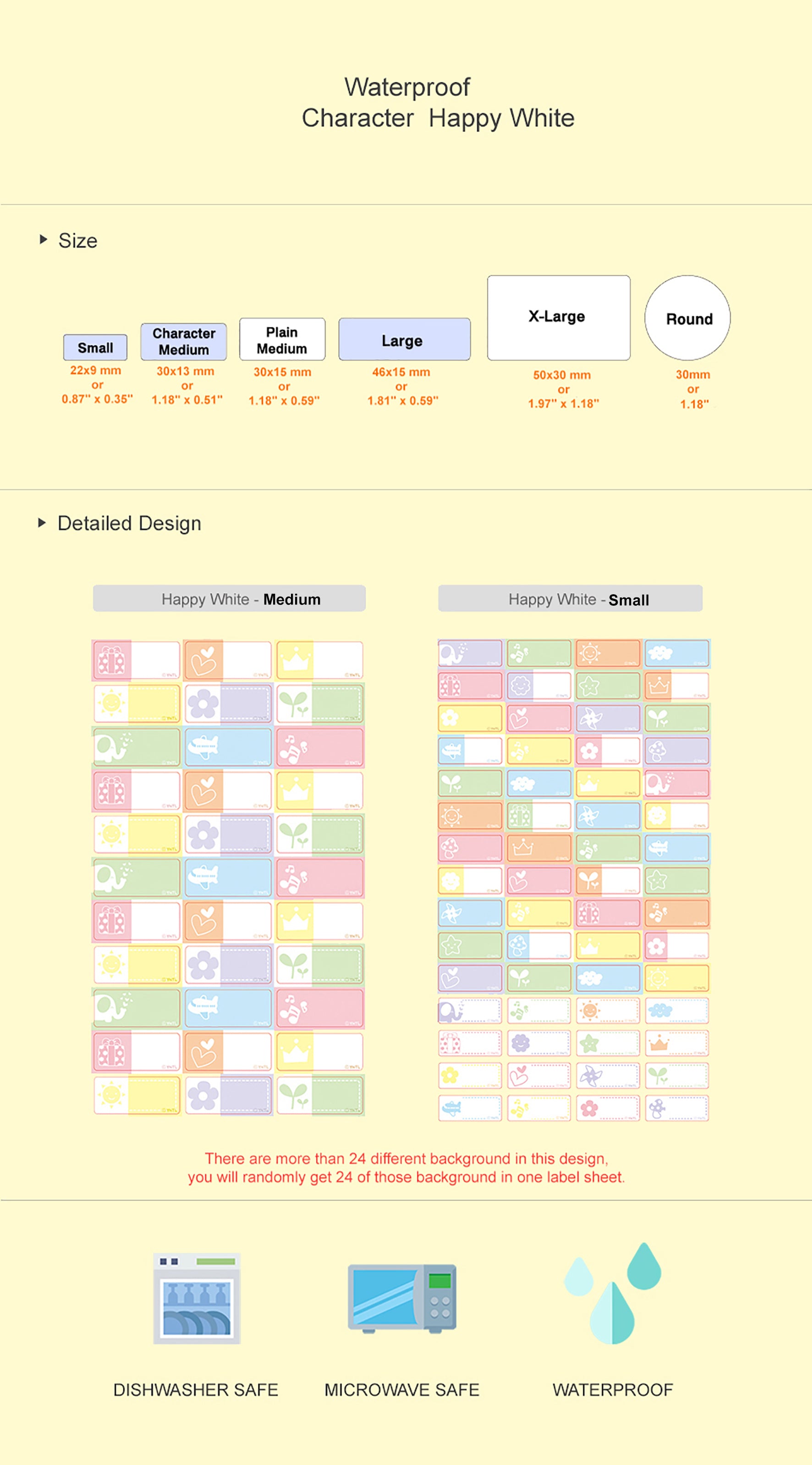 Waterproof Name Labels, Name Sticker, Character Labels,  Cute Name Labels