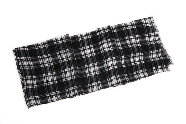 Extra Wide Wool and Acrylic Pashmina Wrap Shawl Scarf Black and White ...
