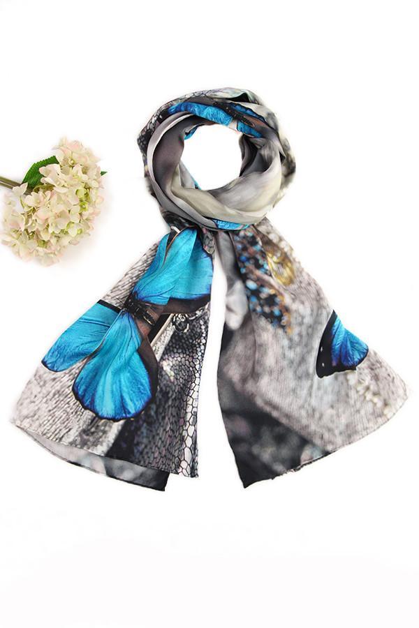 silk scarf silver