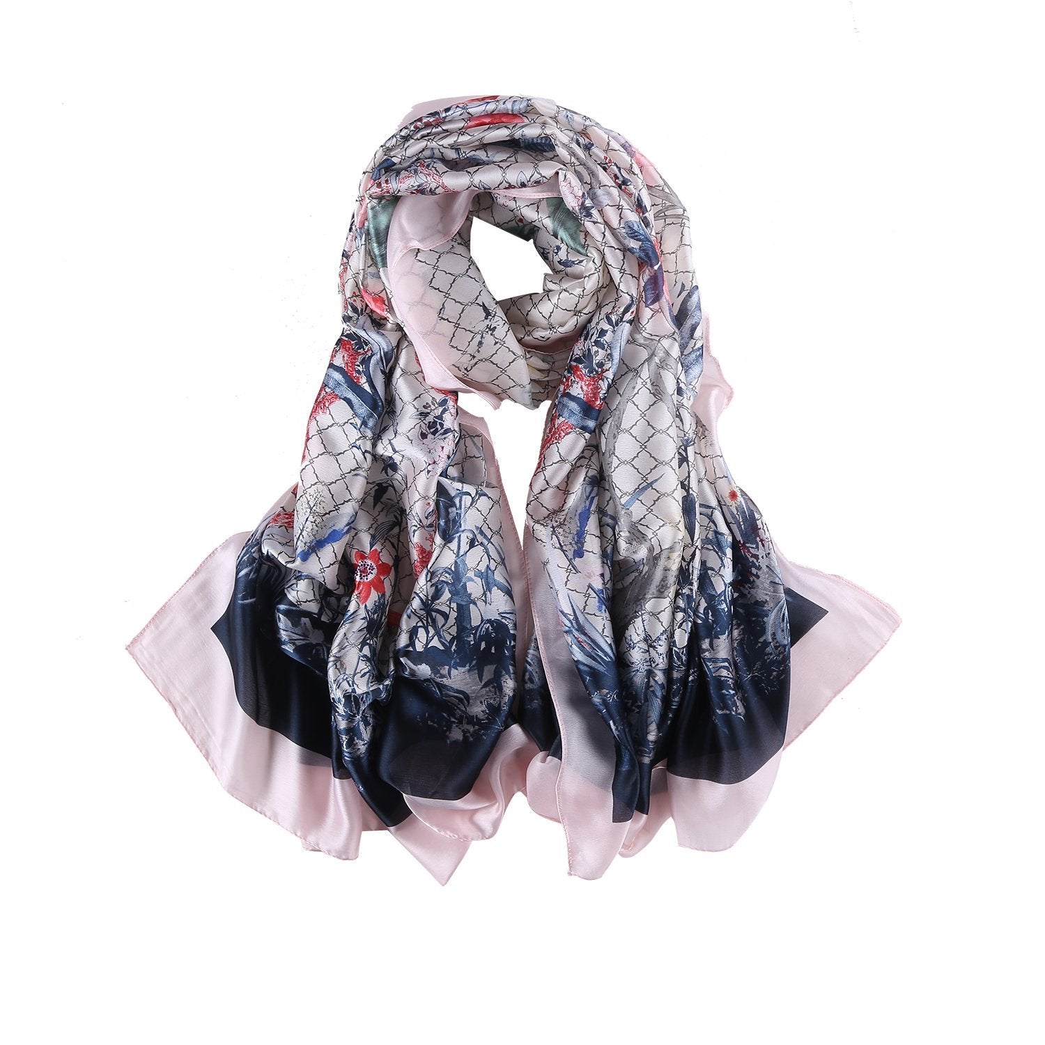 pink and navy scarf