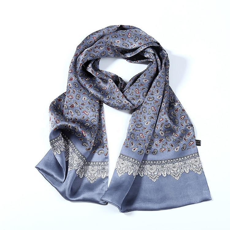 silk scarf silver