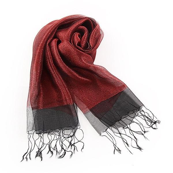 red and silver scarf