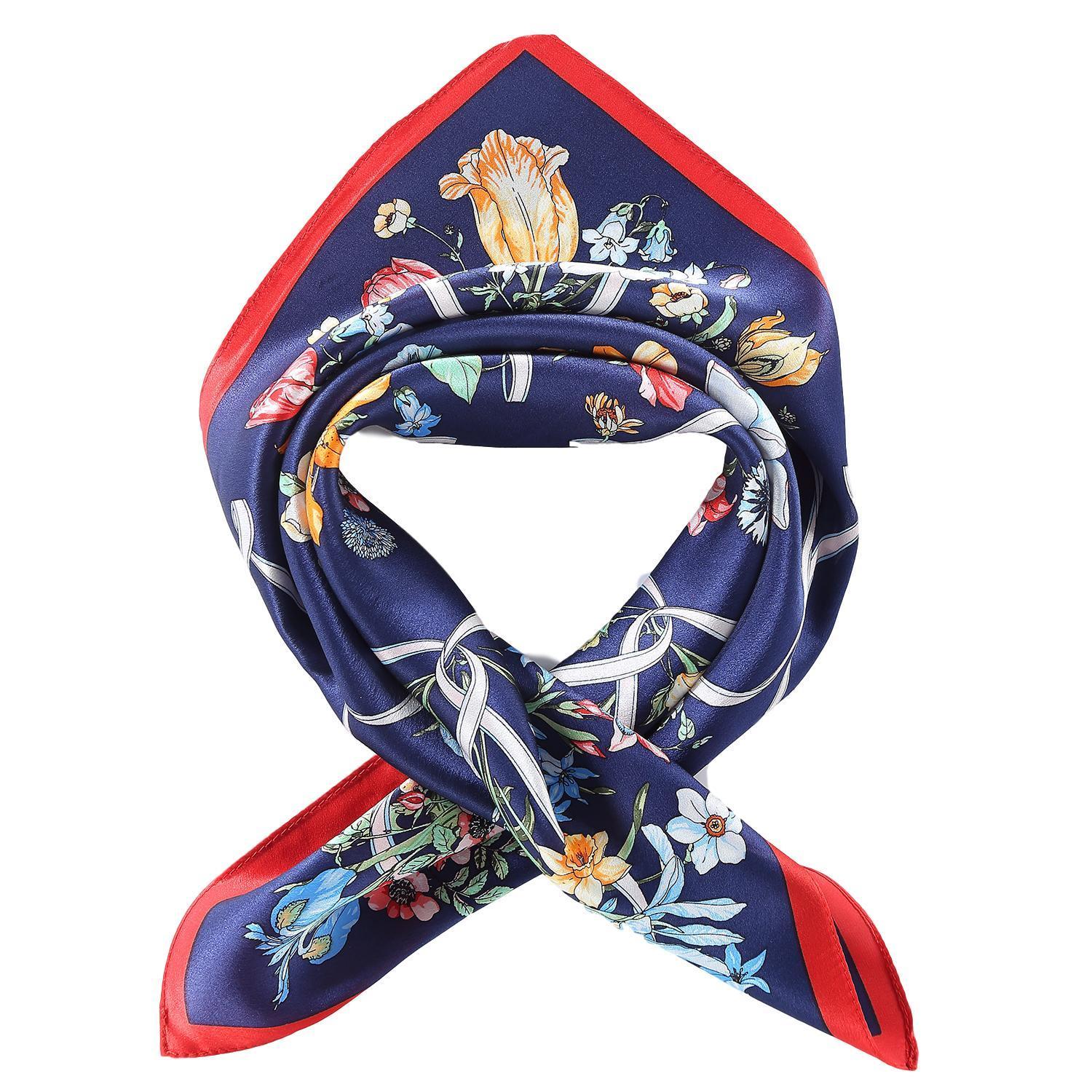 navy silk scarf