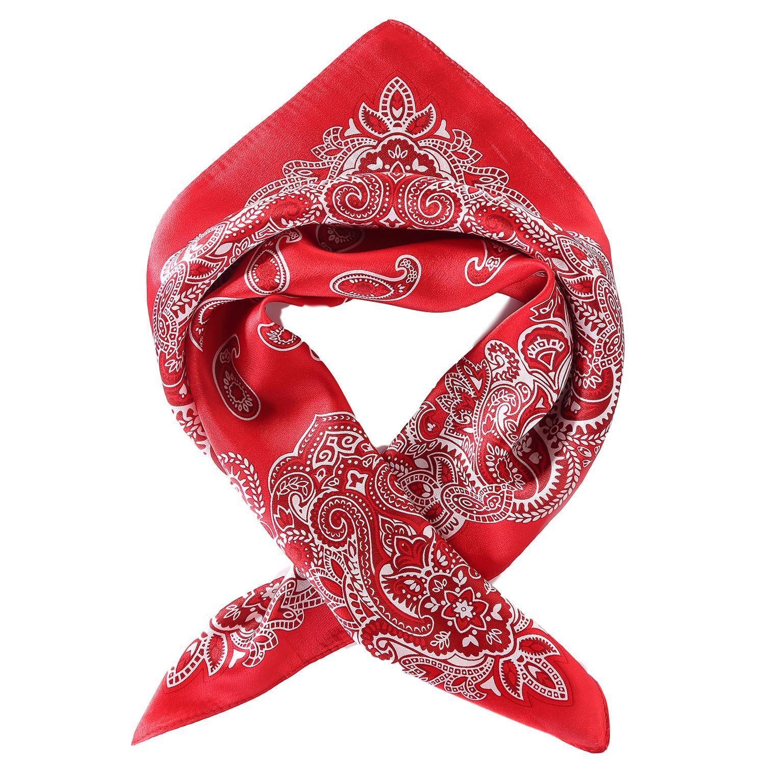 red silk neck scarf