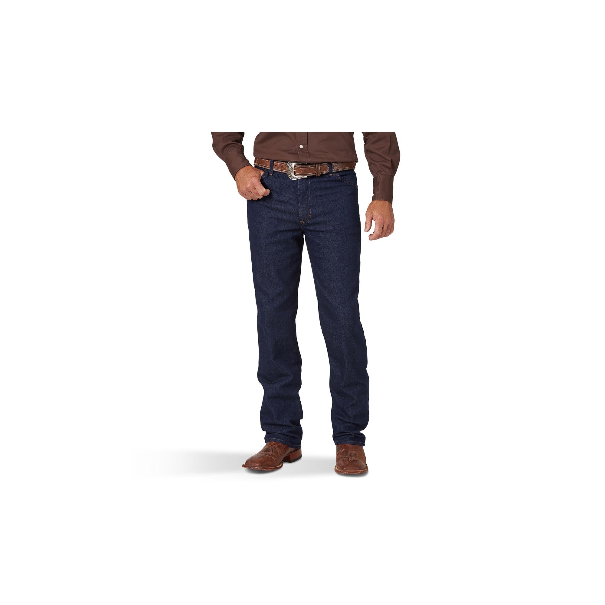 Wrangler Men's Cowboy Cut Active Flex Indigo Dark Bootcut Jeans