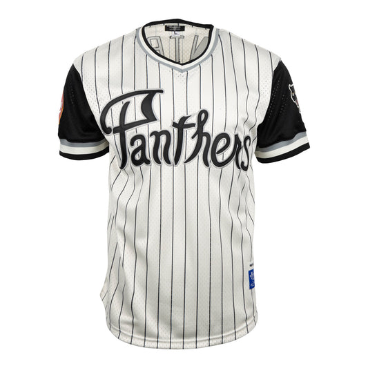 Ebbets Field Flannels Louisville Black Caps Vintage Inspired NL Pinstripe Replica V-Neck Mesh Jersey