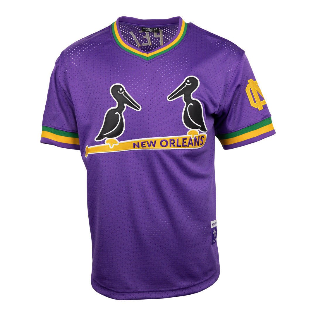 New Orleans Black Pelicans Vintage Inspired NL Replica V-Neck Mesh Jersey