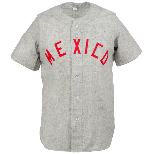 New! White/red Mexico baseball buttons up jersey