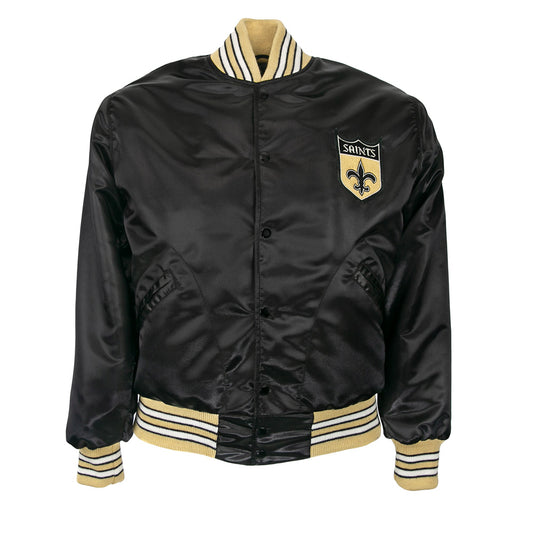 Black Cream NFL New Orleans Saints Leather Jacket