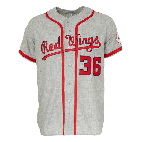 grey red wings jersey