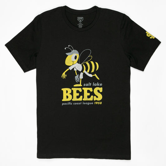 Salt Lake Bees Hooded Long Sleeve Shirt Mens Sz Large Black Yellow MIL  Baseball