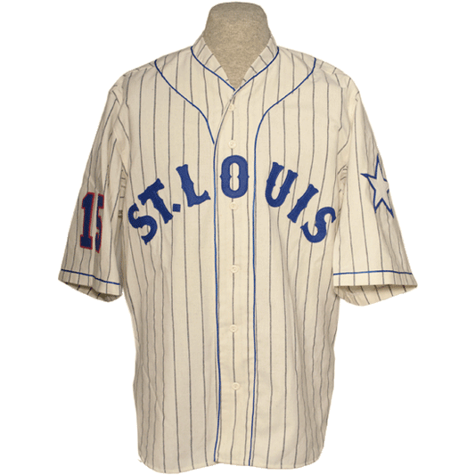 Ebbets Field Flannels Negro League Allover Vintage Inspired NL Replica V-Neck Mesh Jersey - Light Blue