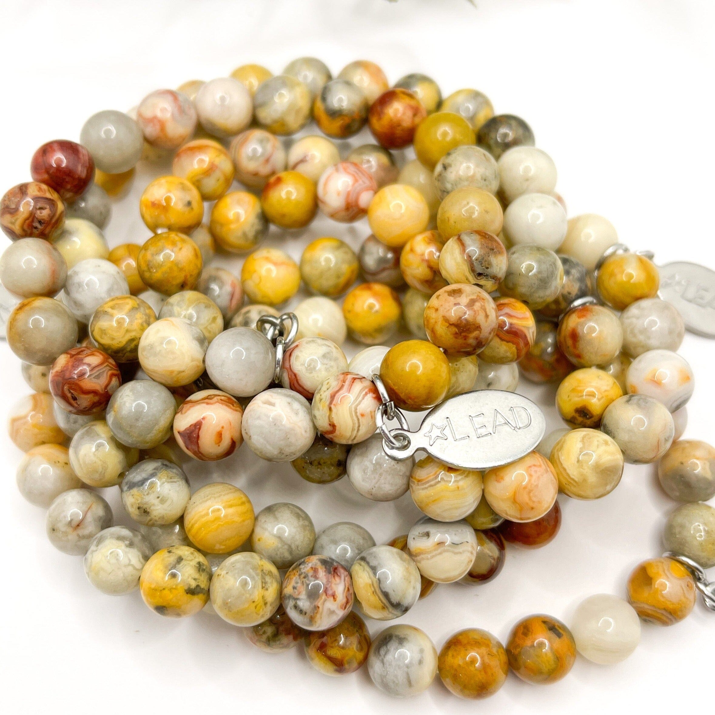 Natural Wood Bead Bracelets, 8mm Beads, 6 Colors