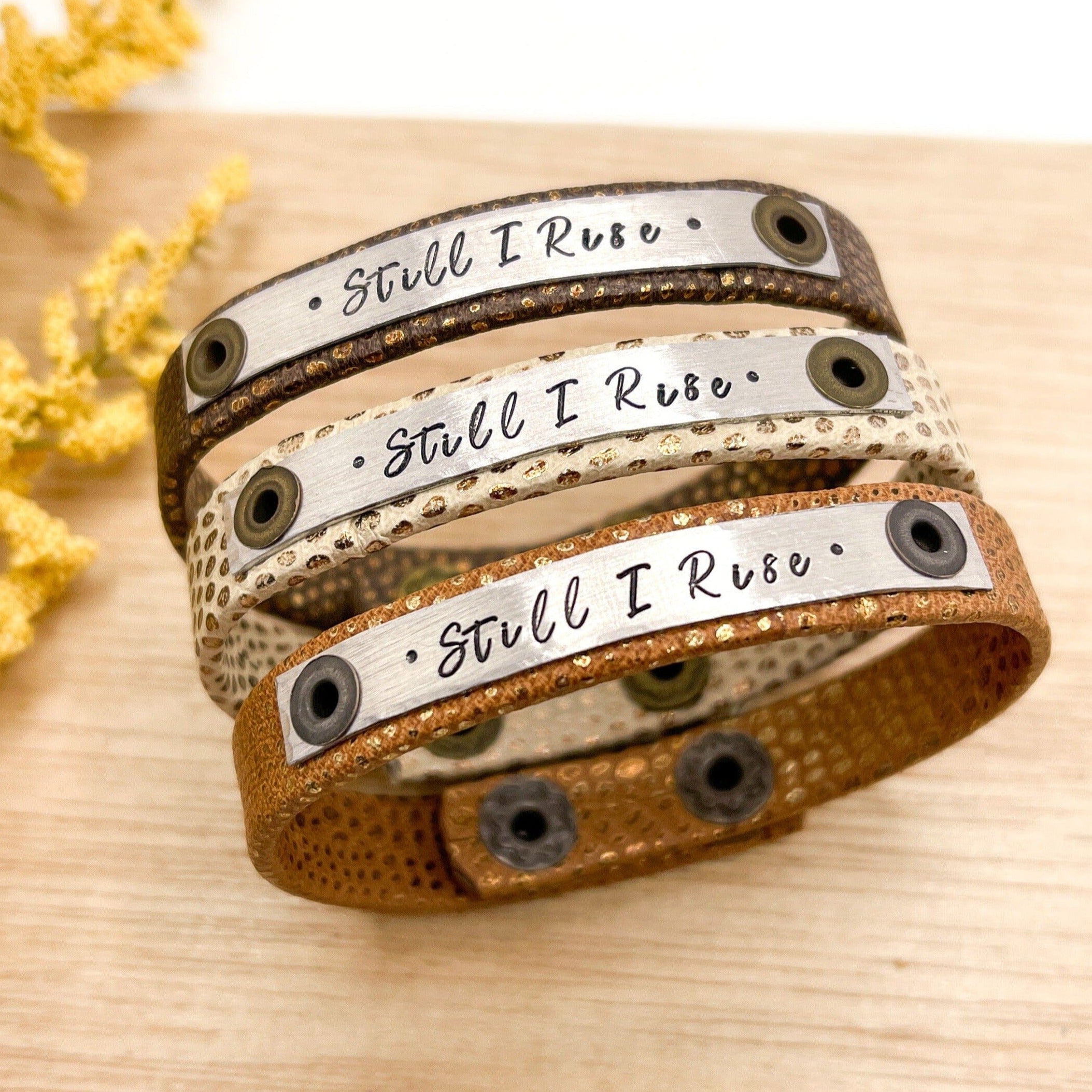 Thin Width - Personalized Leather Bracelets