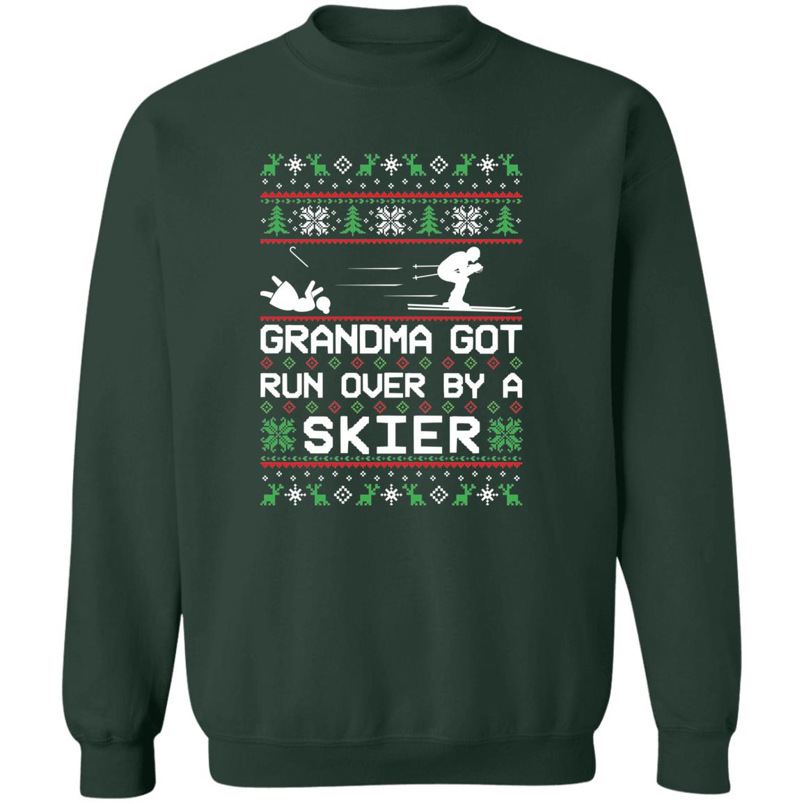 Esquiador Esquí Abuela Got Run Over Fea Navidad Suéter Cuello Redondo Sudadera - Imagen 11 de 14