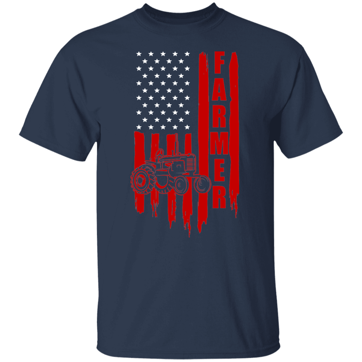 Farmer American Flag Tractor T-Shirt