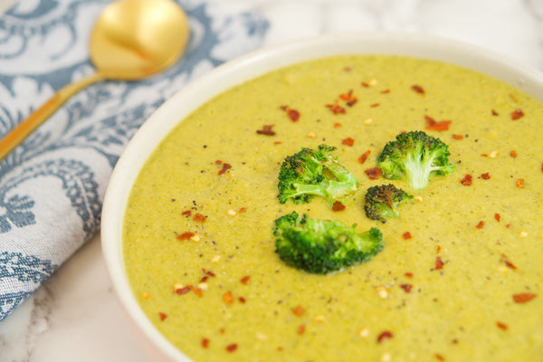 Teelixir Creamy Broccoli Soup recipe with wild Turkey Tail superfood medicinal Mushroom dual extract powder simple and easy delicious at home homemade recipes vegan gluten free paleo keto zero sugar