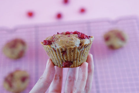 Raspberry Yogurt Muffins Recipe with Teelixir Organic Ashwagandha Root Extract