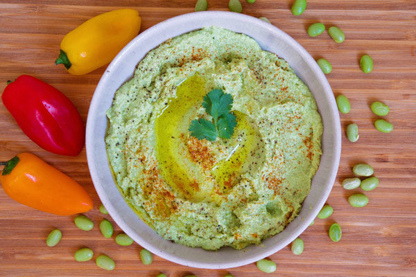 Spicy Avocado Edamame Dip Recipe with Organic Maitake Mushroom extract powder grifola frondosa hen of the woods immune recipes