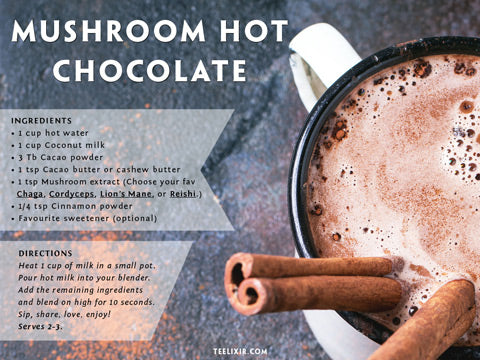 Teelixir Mushroom Hot Chocolate Recipe Card